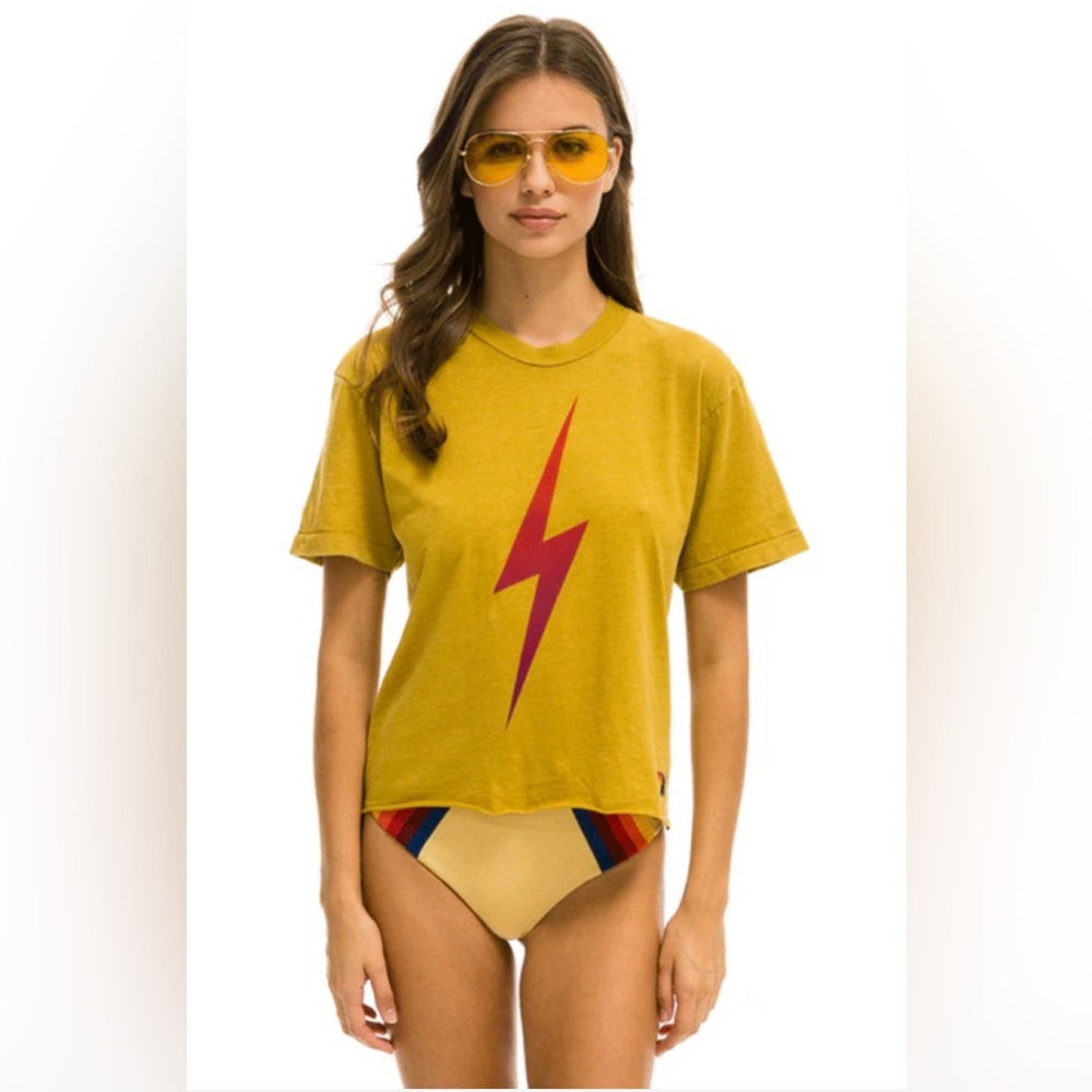 Aviator Nation Women’s Bolt Fade Boyfriend Tee - Honey